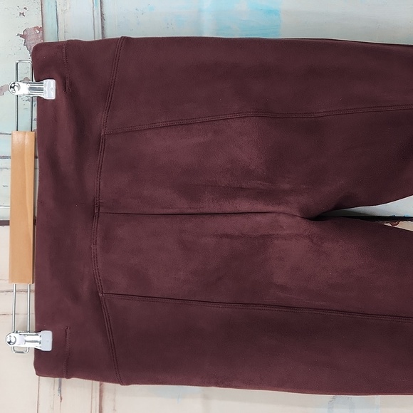 SPANX The Faux Suede High Rise Burgundy Leggings Pants - Picture 5 of 9